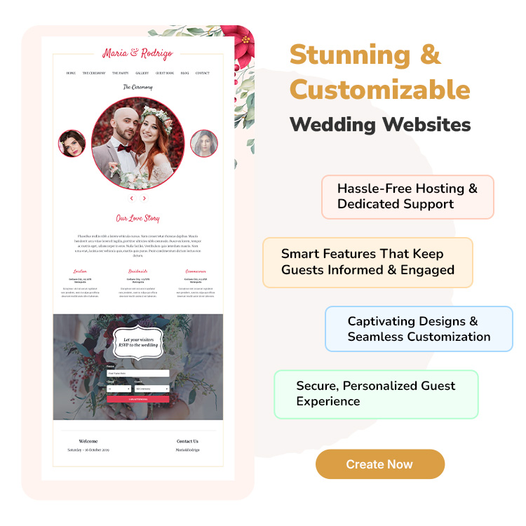 Stunning & Customizable Wedding Websites